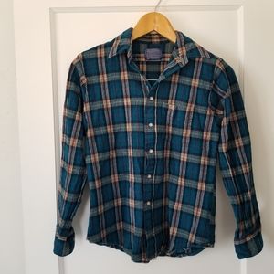 Pendleton blue plaid long sleeve wool shirt